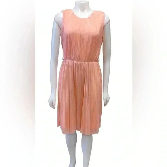 💥HOST PICK💥 Black Collection Peach Pleated Midi Dress Size Medium - Picture 1 of 9